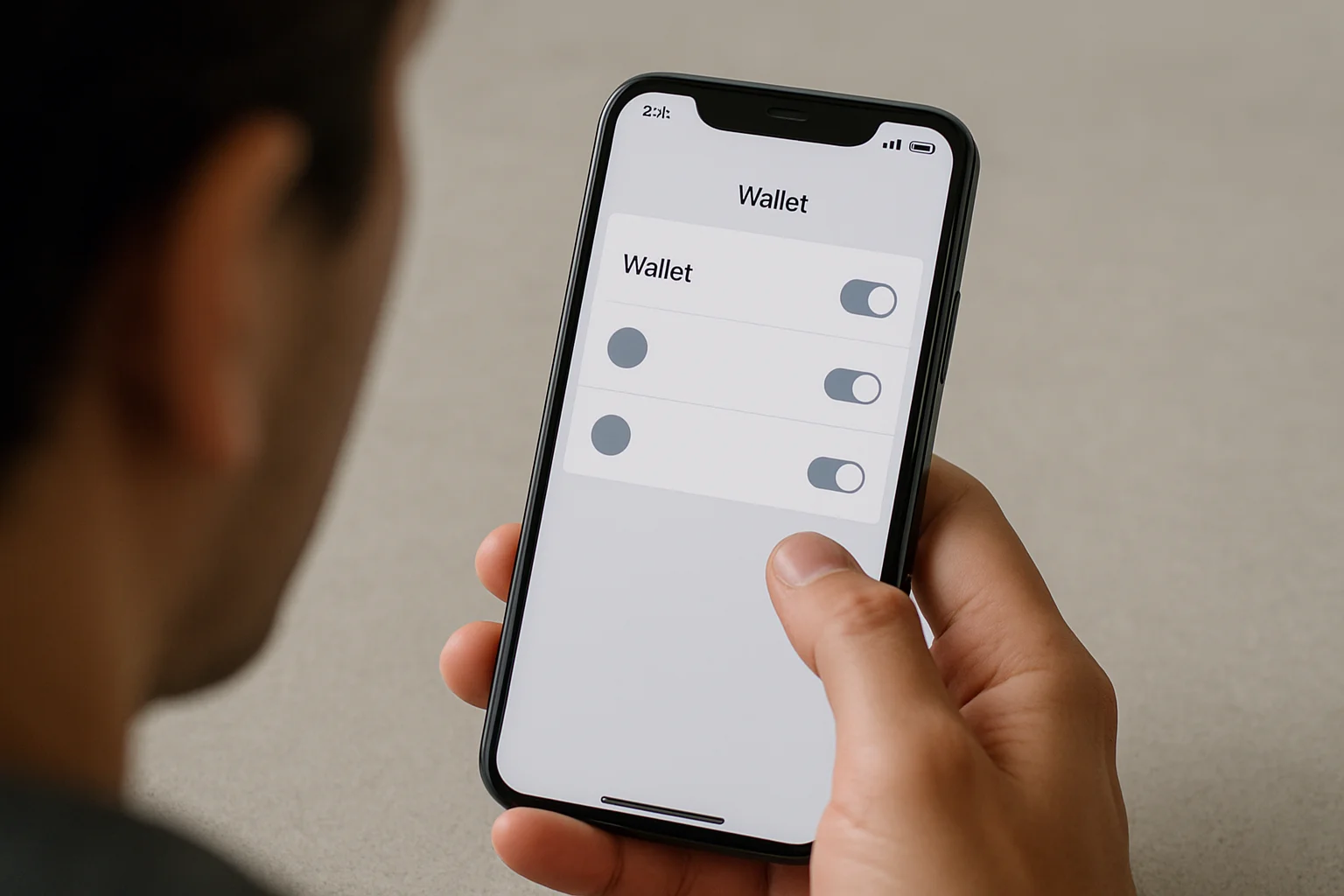 Un smartphone affichant les réglages d’un wallet avec trois réseaux distincts en cours d’ajout ou d’activation, vu de près sur une table neutre.