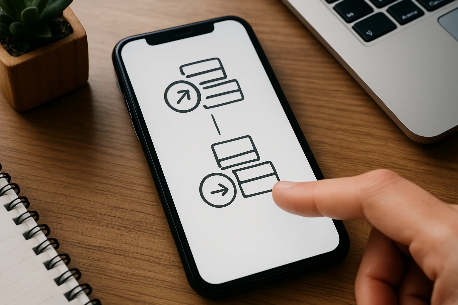Un smartphone montre une transaction entrante liée à une seconde transaction enfant, et une main sélectionne la transaction enfant pour accélérer la confirmation.